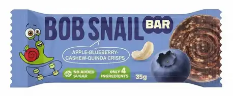 Равлик Боб Батончик Фруктово-ягідно-горіховий Яблуко-Чорниця-Кешью-Криспи Кіноа 35 г 1 шт