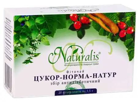 Naturalis Цукор-норма-Натур фіточай збір 1,5 г 20 фільтр-пакетів
