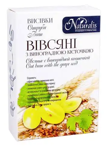 Naturalis Висівки вівсяні з виноградною кісточкою 250 г 1 коробка