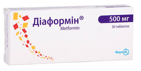 Діаформін таблетки 500 мг 30 шт
