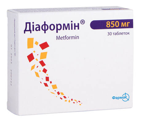 Діаформін таблетки 850 мг 30 шт