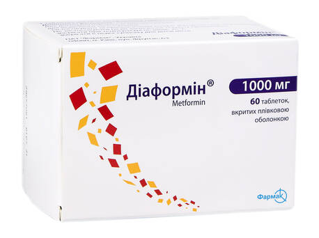 Діаформін таблетки 1000 мг 60 шт