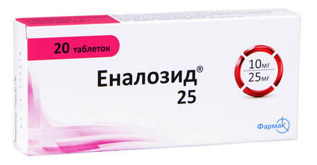 Еналозид 25 таблетки 10 мг/25 мг 20 шт