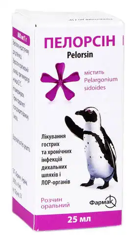 Пелорсін розчин оральний 800 мг/г  25 мл 1 флакон