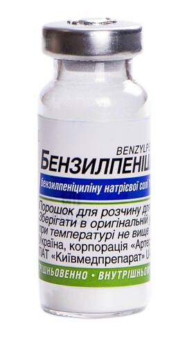 Бензилпеніцилін порошок для ін'єкцій 1000000 ОД 1 флакон