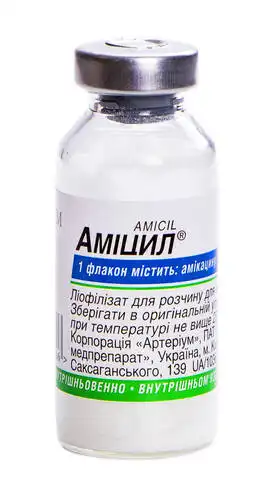 Аміцил ліофілізат для розчину для ін'єкцій 1000 мг 1 шт