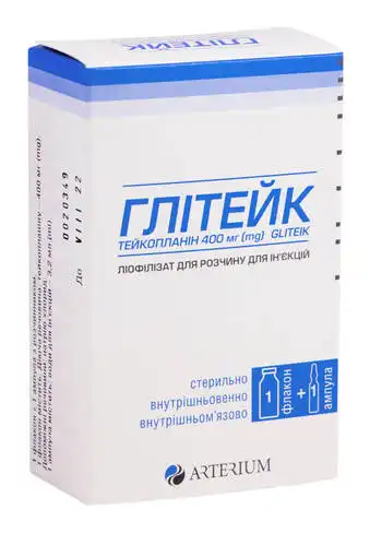 Глітейк порошок для ін'єкцій 400 мг 1 флакон