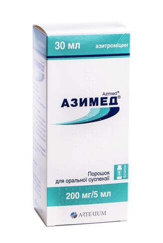 Азимед порошок для оральної суспензії 200 мг/5 мл 30 мл 1 флакон