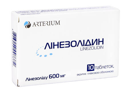 Лінезолідин таблетки 600 мг 10 шт loading=