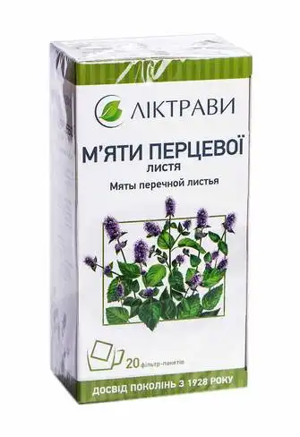 М`яти перцевої листя Ліктрави 1,5 г 20 фільтр-пакетів