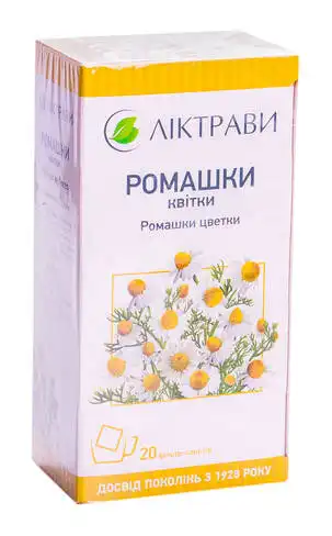 Ромашки квітки Ліктрави 1,5 г 20 фільтр-пакетів