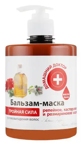 Домашній Доктор Бальзам-маска потрійна сила проти випадіння волосся 500 мл 1 флакон