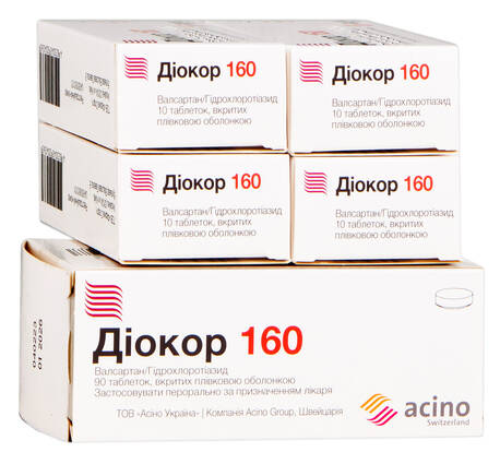 Діокор 160 мг/12,5 мг таблетки 90 шт + 40 шт 1 набір