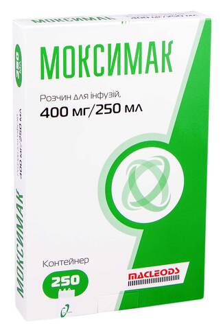 Моксимак розчин для інфузій 400 мг/250 мл 250 мл 1 контейнер