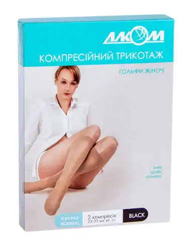 Алком 5012 Гольфи жіночі компресія 2 розмір 4 чорні 1 пара