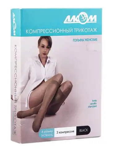 Алком 5013 Гольфи жіночі компресія 3 розмір 4 чорний 1 пара