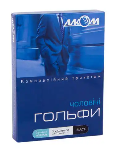 Алком 5052 Гольфи чоловічі компресія 2 розмір 2 чорний 1 пара