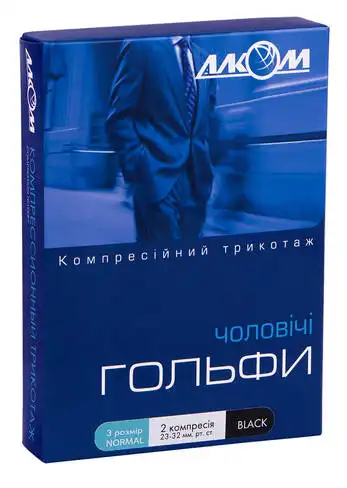 Алком 5052 Гольфи чоловічі компресія 2 розмір 3 чорний 1 пара