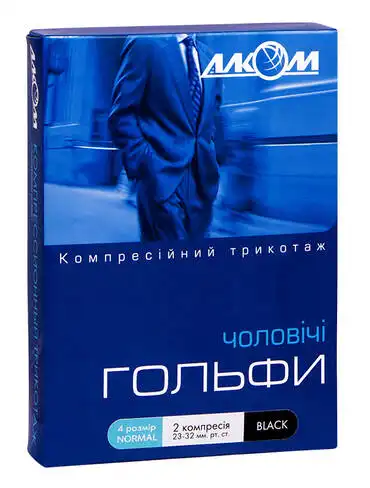 Алком 5052 Гольфи чоловічі компресія 2 розмір 4 чорний 1 пара