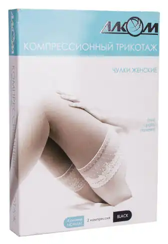 Алком 6042 Панчохи жіночі компресія 2 розмір 4 чорний 1 пара