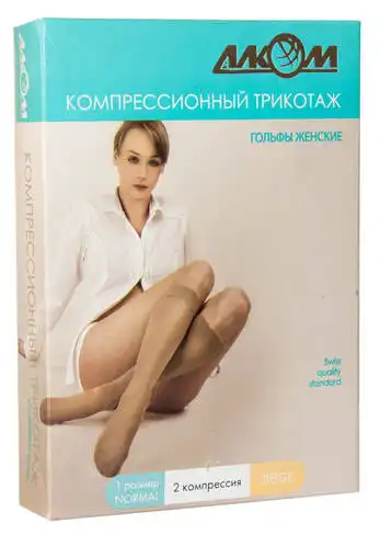 Алком 5012 Гольфи жіночі компресія 2 розмір 1 бежевий 1 пара