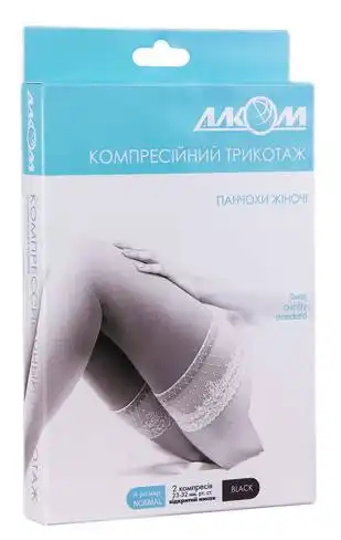 Алком 6082 Панчохи жіночі з відкритим миском компресія 2 розмір 4 чорні 1 пара