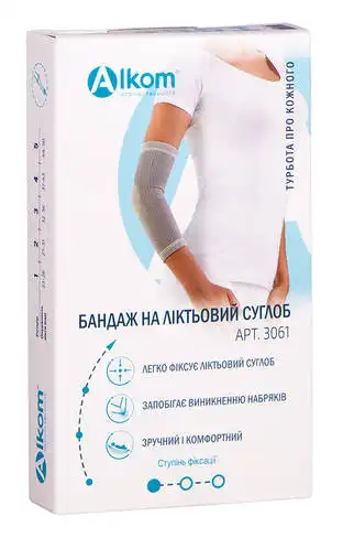 Алком 3061 Бандаж на ліктьовий суглоб універсальний розмір 1 1 шт