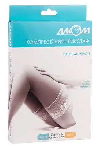 Алком 6082 Панчохи жіночі з відкритим миском компресія 2 розмір 5 бежевий 1 пара