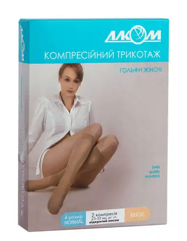 Алком 5082 Гольфи жіночі з відкритим миском компресія 2 розмір 4 бежевий 1 пара
