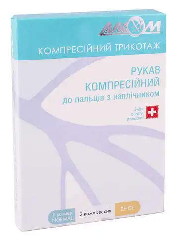 Алком 5302 Рукав до пальців з наплічником компресія 2 розмір 2 бежевий 1 шт