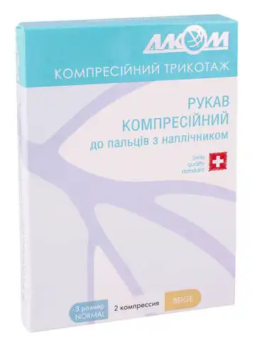 Алком 5302 Рукав до пальців з наплічником компресія 2 розмір 3 бежевий 1 шт