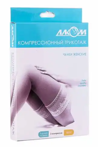 Алком 6043 Панчохи жіночі компресія 3 розмір 2 бежевий 1 пара