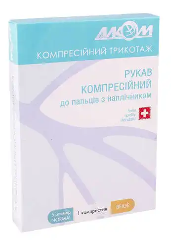 Алком 5301 Рукав до пальців з наплічником компресія 1 розмір 5 бежевий 1 шт