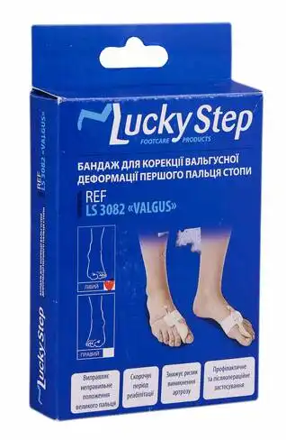 Lucky Step LS3082 Бандаж для корекції вальгусної деформації першого пальця стопи лівий 1 шт