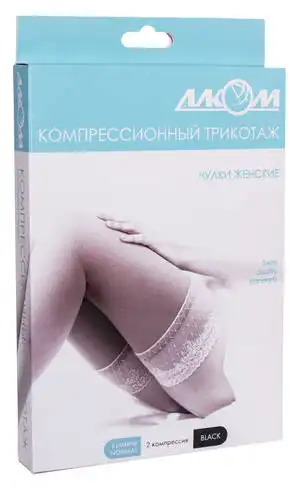 Алком 6042 Панчохи жіночі компресія 2 розмір 6 чорний 1 пара