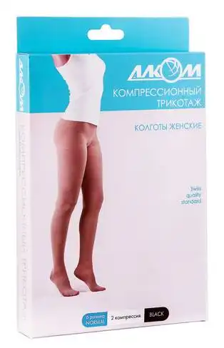Алком 7012 Колготи жіночі компресія 2 розмір 6 чорний 1 шт
