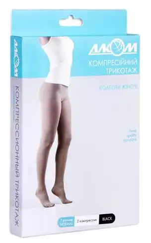 Алком 7012 Колготи жіночі компресія 2 розмір 7 чорний 1 шт