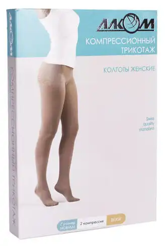 Алком 7012 Колготи жіночі компресія 2 розмір 7 бежевий 1 шт