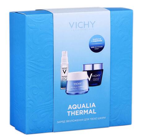 Vichy Aqualia Thermal Mineral 89 гель-бустер 10 мл + гель-крем 50 мл + нічний спа крем-гель 75 мл 1 набір loading=