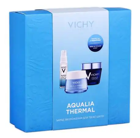 Vichy Aqualia Thermal Mineral 89 гель-бустер 10 мл + гель-крем 50 мл + нічний спа крем-гель 75 мл 1 набір