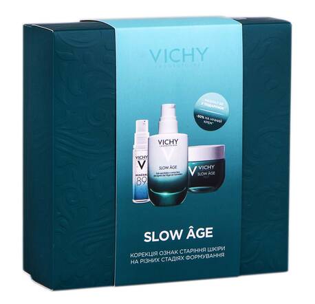 Vichy Slow Age Mineral 89 гель-бустер 10 мл + флюїд 50 мл + нічний крем-маска 50 мл 1 набір loading=