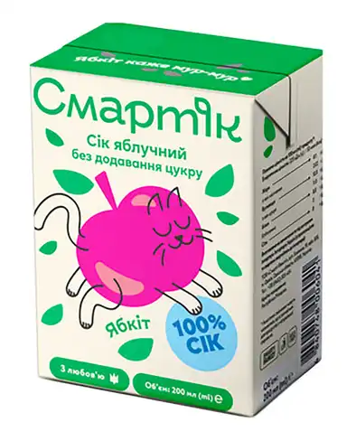 Смартік Сік яблучний з 3 років 200 мл 1 пачка