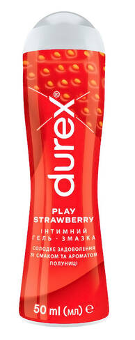 Durex Play Saucy Strawberry Інтимна гель-змазка з ароматом та смаком полуниці 50 мл 1 флакон