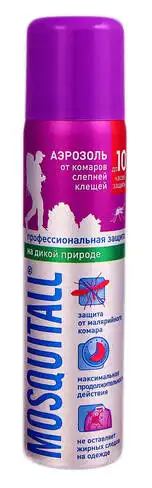 Mosquitall Аерозоль від комарів та кліщів Професійний захист на дикій природі 75 мл 1 флакон