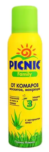 Picnic Аерозоль від комарів з екстрактом алое 150 мл 1 флакон