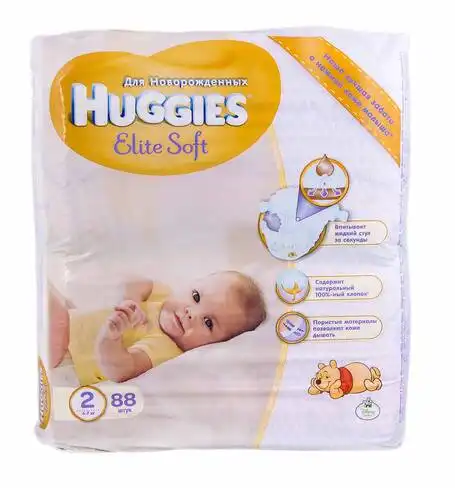 Huggies Elite Soft 2 Підгузки для новонароджених 4-7 кг 88 шт