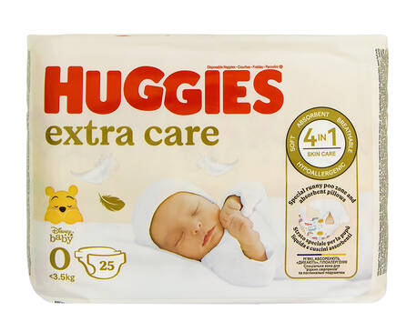 Huggies Extra Care 0 Підгузки для новонароджених 3,5 кг 25 шт