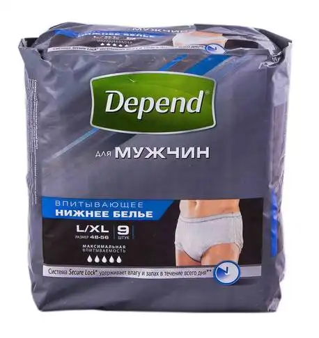 Depend Труси поглинаючі для чоловіків розмір L/XL 9 шт