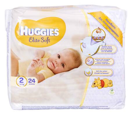 Huggies Elite Soft 2 Підгузки для новонароджених 4-7 кг 24 шт