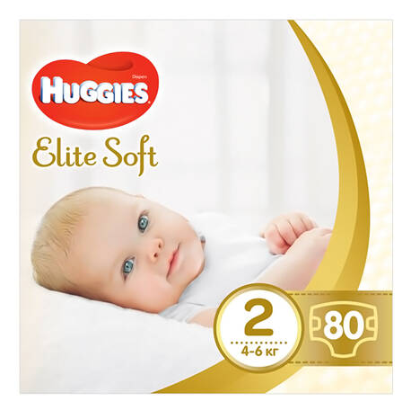 Huggies Elite Soft 2 Підгузки для новонароджених 4-7 кг 80 шт loading=